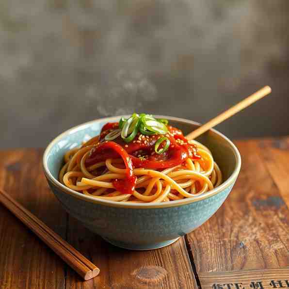 Cold Spicy Udon Noodle Bowl - Easy Asian Recipe